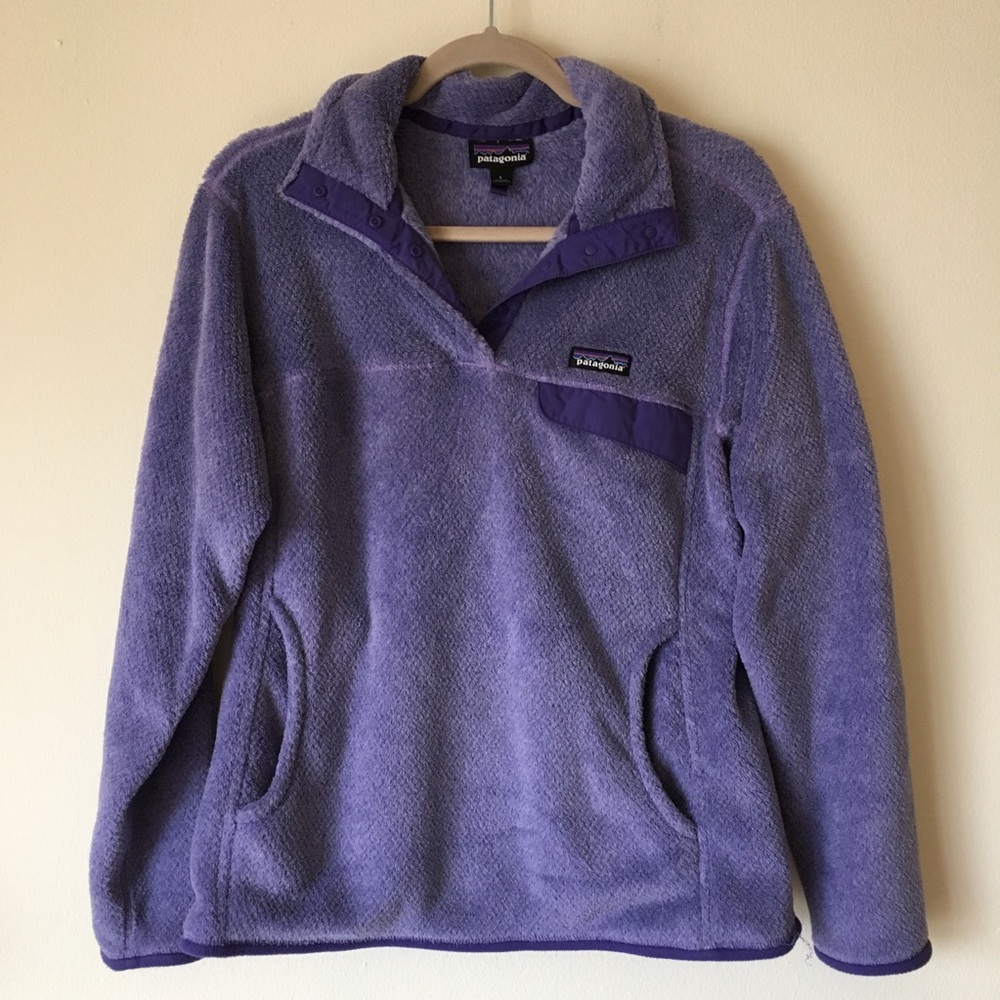 Patagonia Fleece Pullover Sweater Purple Large